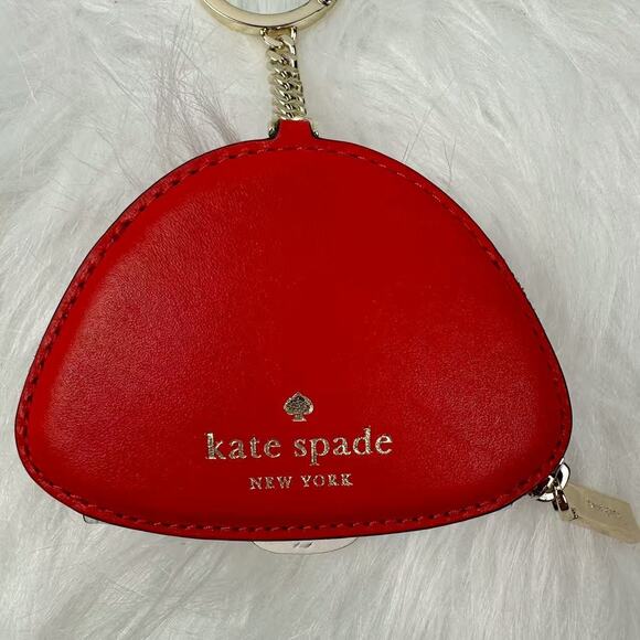 Kate Spade 3d Mushroom Bag Charm Key Chain In Leather/Ruby Red Multi KL929 NWT - Picture 4 of 7